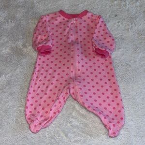 (2 for $10) George zip up polkadot footie/ sleeper baby girl clothing